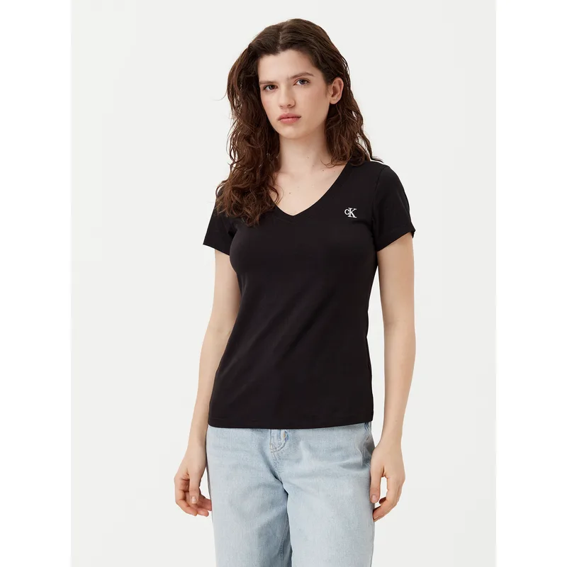 Calvin Klein Jeans T-Shirt Rood J20J213716 Μαύρο Regular Fit