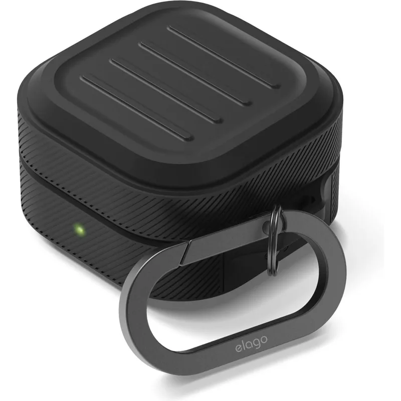 Θήκη Samsung Galaxy Buds 4 / 4 Pro Elago Armor Hang Case Σιλικόνης - Black (EGB4AM-HANG-BK)