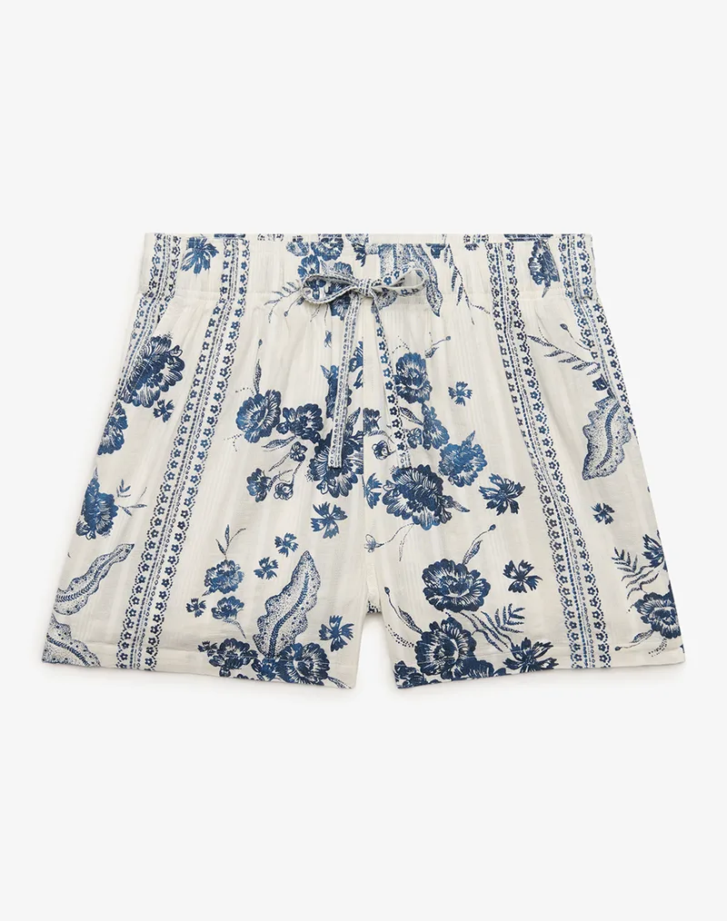 SUPERDRY D4 OVIN COTTON PRINTED BEACH SHORT ΣΟΡΤΣ ΓΥΝΑΙΚΕΙΟ W7110497A-K8H Cream