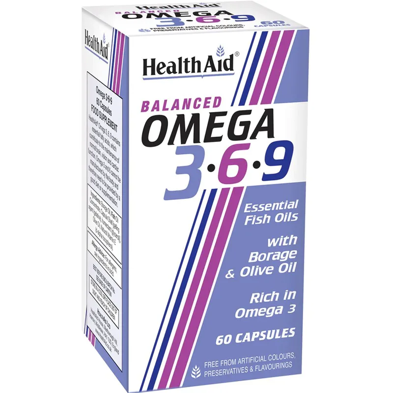 Health Aid Omega 3-6-9 Συμπλήρωμα Διατροφής Συμπλέγματος Ωμέγα Λιπαρών Οξέων για την Ομαλή Λειτουργία της Καρδιάς του Εγκεφάλου & της Όρασης 60caps