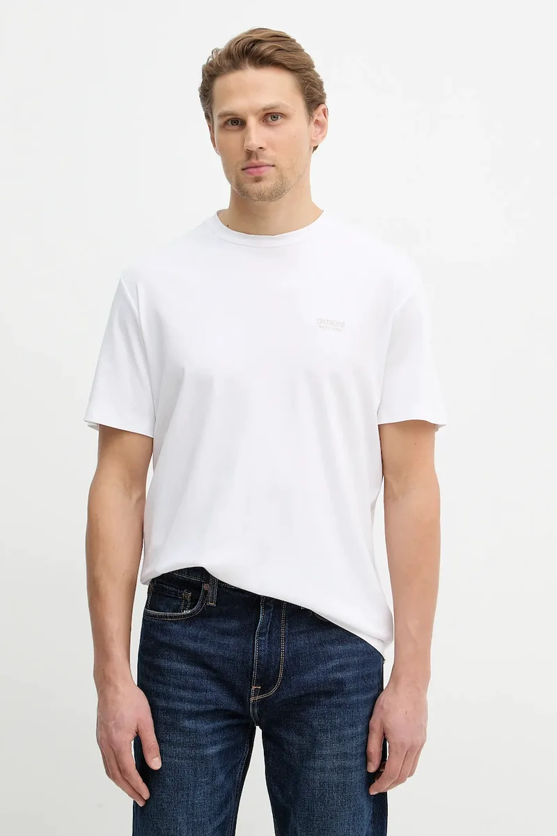 T-shirt από μείγμα μεταξιού Guess