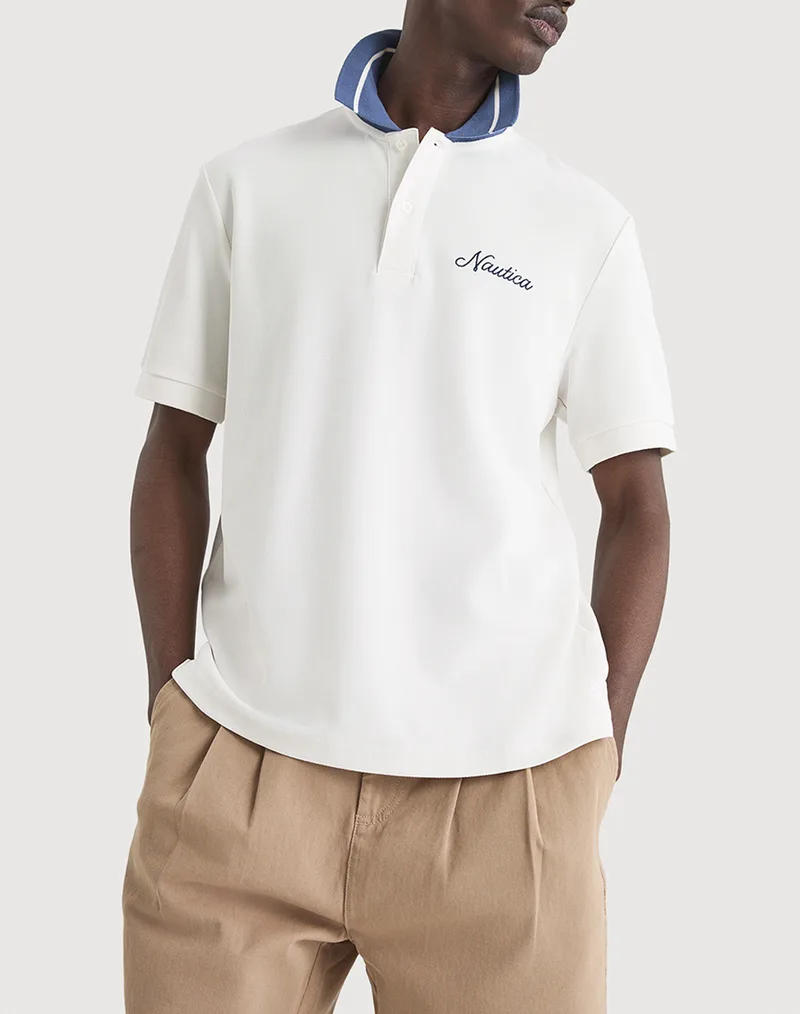 NAUTICA ΜΠΛΟΥΖΑ ΠΟΛΟ ΚΜ Galeon Polo Shirt 3NCN1V03983-904 OffWhite