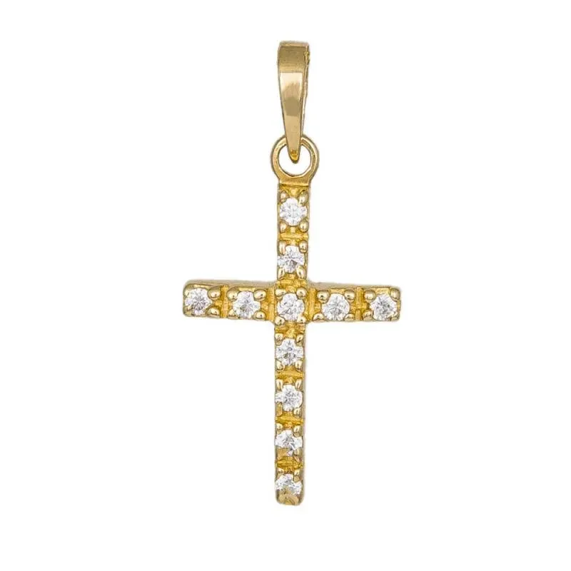Γυναικείος σταυρός πετράτος 14 K 012937 012937 Χρυσός 14 Καράτια