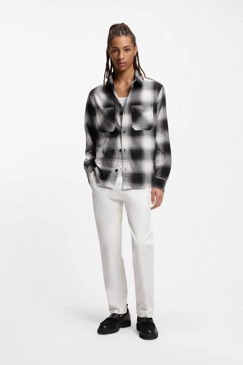 Hugo Boss ανδρικό παντελόνι chino Slim Fit "David251D" - 50530886 Εκρού