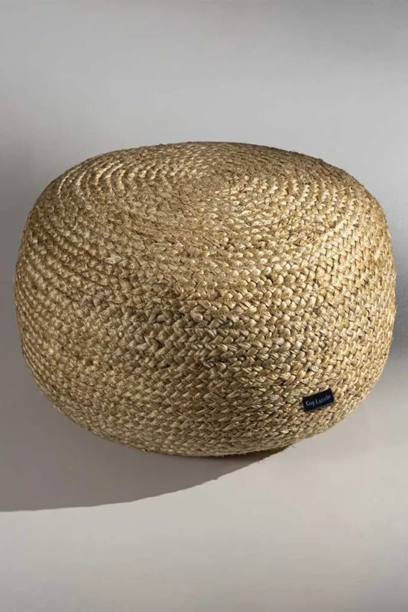 Πουφ Απο Γιουτα Ottoman Natural Guy Laroche 50x50x25cm Μονόχρωμο