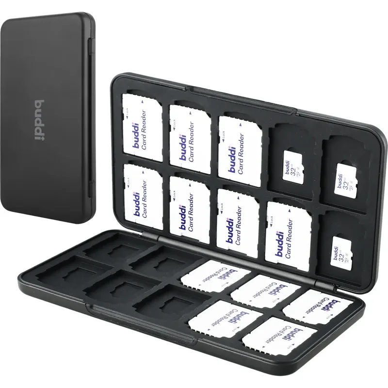 Θήκη για Κάρτες Μνήμης Buddi Sorted SD Card Organizer με Υποδοχές για 20 SD και 20 MicroSD 5 Έτη Εγγύηση - Black (8719246543142)