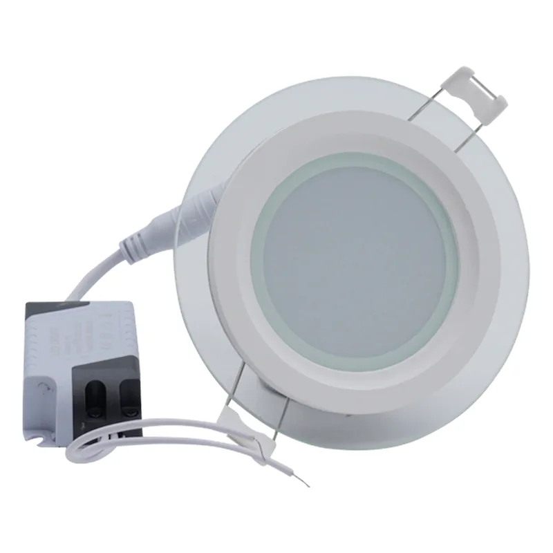 Γυάλινο Χωνευτό Σποτ Φ9.5xY3cm με Ενσωματωμένο LED 6W με Ψυχρό Λευκό Φως 6500K