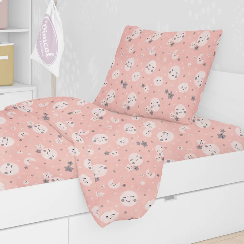 Παπλωματοθήκη Μονή 160x240 Dimcol Smile 82 Coral 160x240