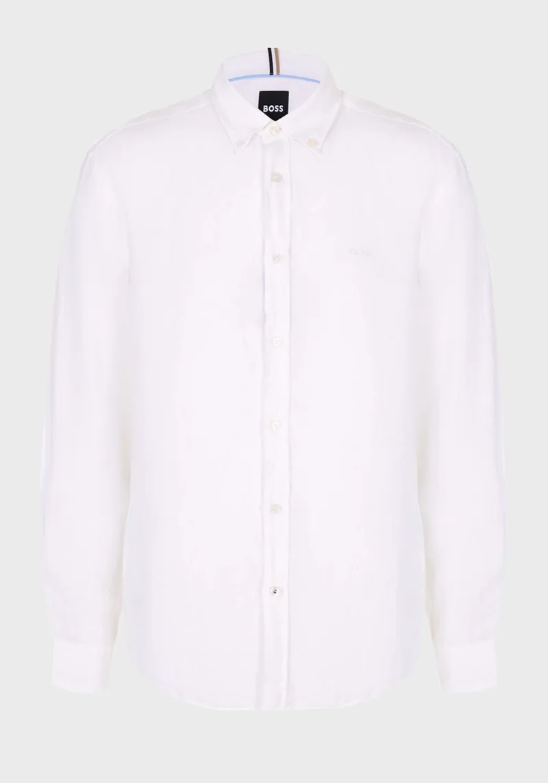 BOSS Λινό Πουκάμισο της σειράς H Liam - 50522592 100 White