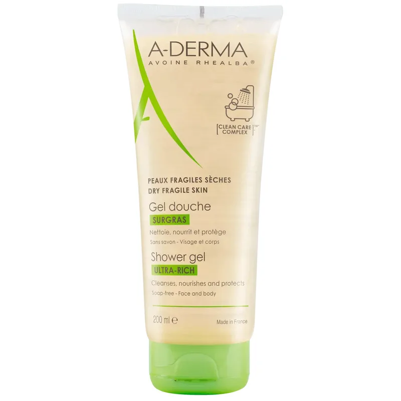 A-Derma Ultra-Rich Shower Gel for Dry Fragile Skin Εξαιρετικά Πλούσιο Τζελ Καθαρισμού για το Ξηρό Δέρμα 200ml