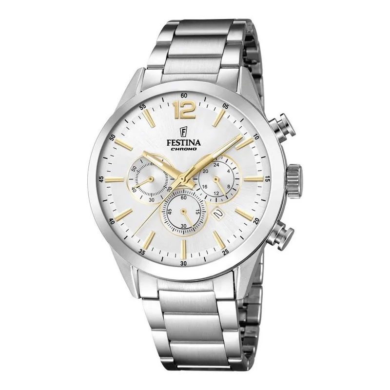 FESTINA Gents Chronograph Silver Stainless Steel Bracelet F20343/1