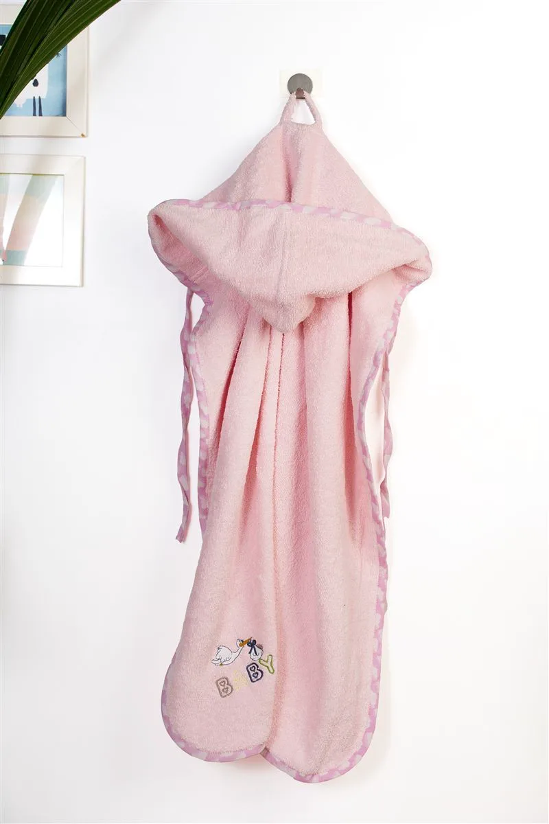 Κάπα Με Κέντημα Bebe 75x85εκ. Stork 192 Ροζ Dimcol (Ύφασμα: Βαμβάκι 100%, Χρώμα: Ροζ) - DimCol - 31141429044