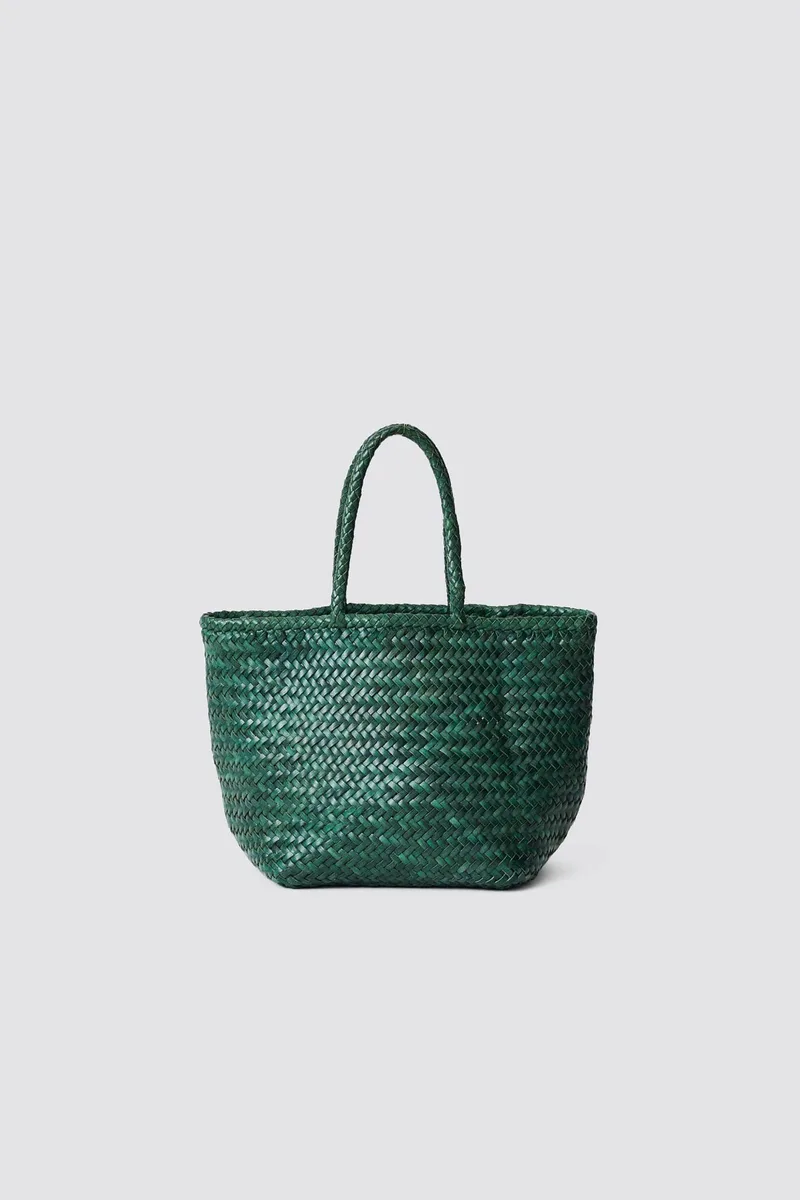 Dragon Diffusion γυναικεία δερμάτινη τσάντα χειρός "Grace Basket Small" - 8813 Πράσινο
