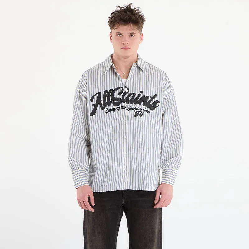 Πουκάμισο AllSaints Adrianne Shirt Blue/ White 8