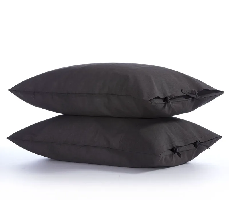 Σετ Μαξιλαροθήκες 2 Τεμαχίων Nef-Nef Cotton-Linen Anthracite 52x72