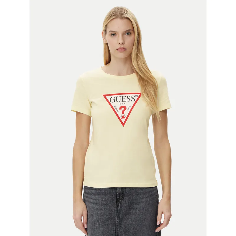 Guess T-Shirt W1YI1B I3Z14 Κίτρινο Regular Fit
