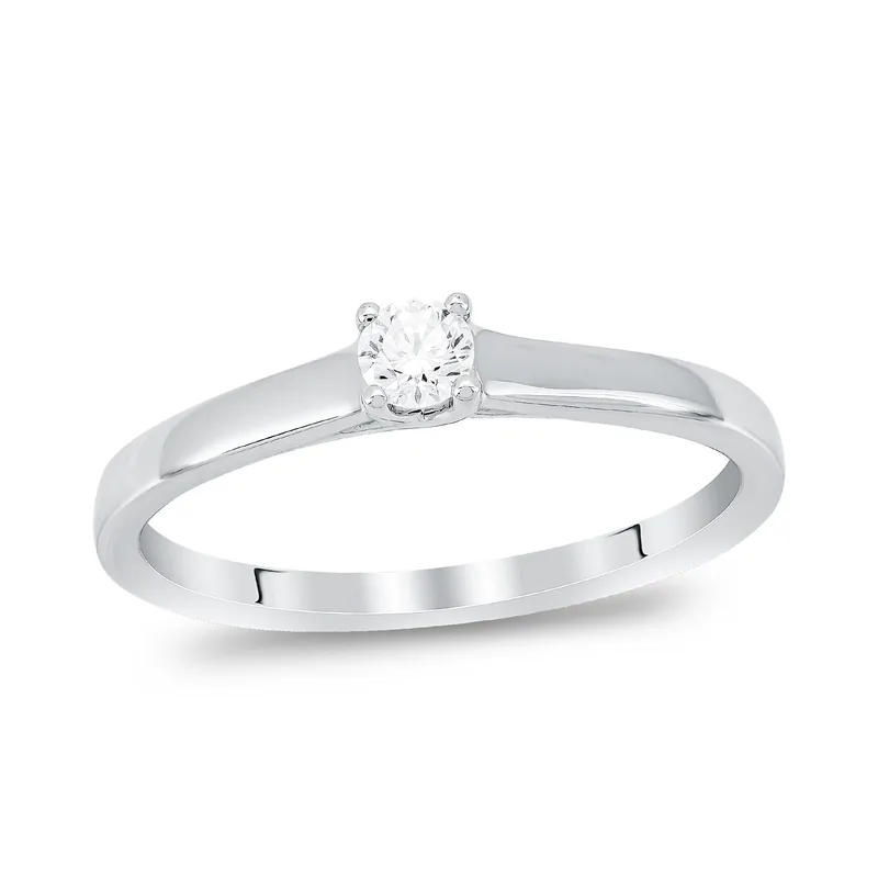 Diamond Group Μονόπετρο Δαχτυλίδι με Διαμάντι Brilliant από Λευκό Χρυσό 14 Καρατίων DDX316