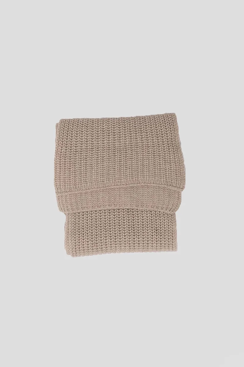 RAFFAELLO BETTINI Ανδρικό Μπεζ Μπεζ Ribbed Cashmere Scarf