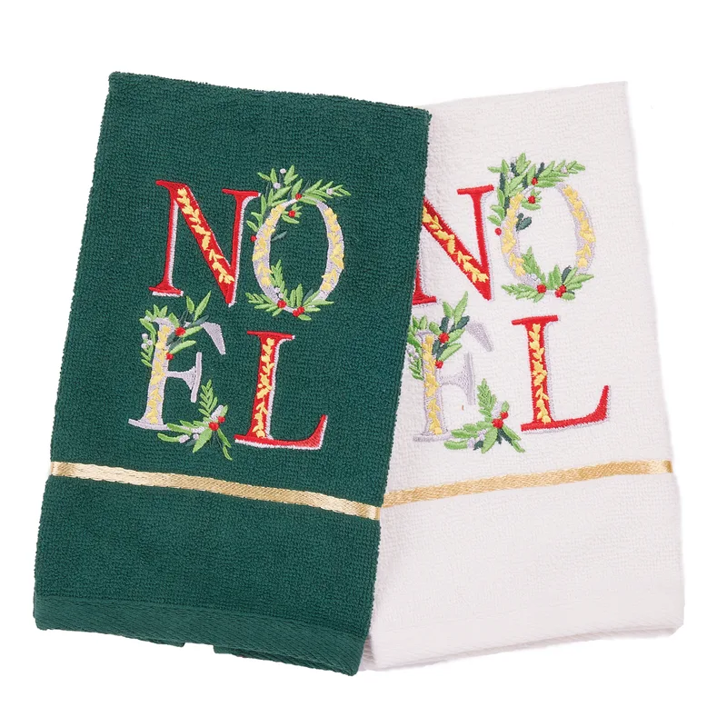 Das home christmas ποτηροπανα σετ 2τμχ 30x50 0814 green, white