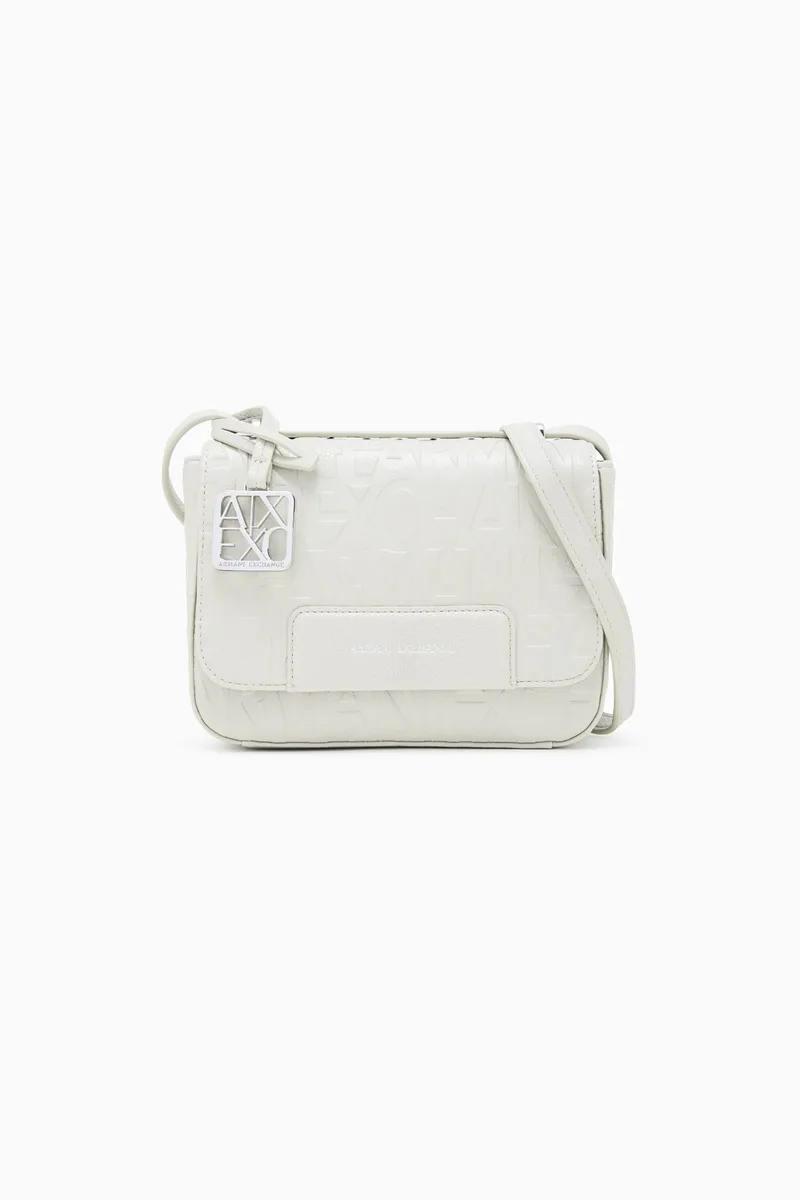 Armani Exchange γυναικεία mini τσάντα crossbody με all-over logo - XW001577AF15774 Υπόλευκο