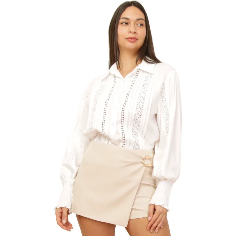Πουκάμισο με μακριά μανίκια La Modeuse 77509_P183761