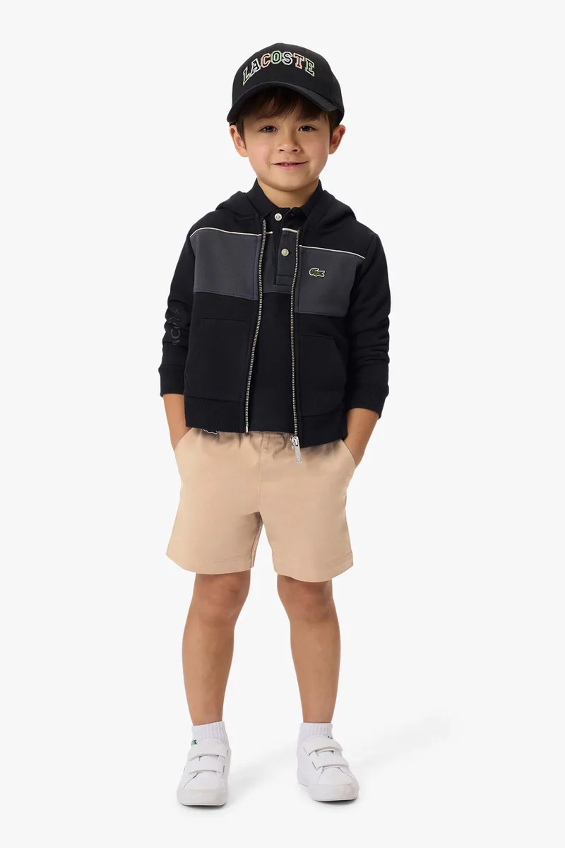Lacoste παιδική βερμούδα chino με ελαστική μέση και λογότυπο Regular Fit - FJ7375 Μπεζ