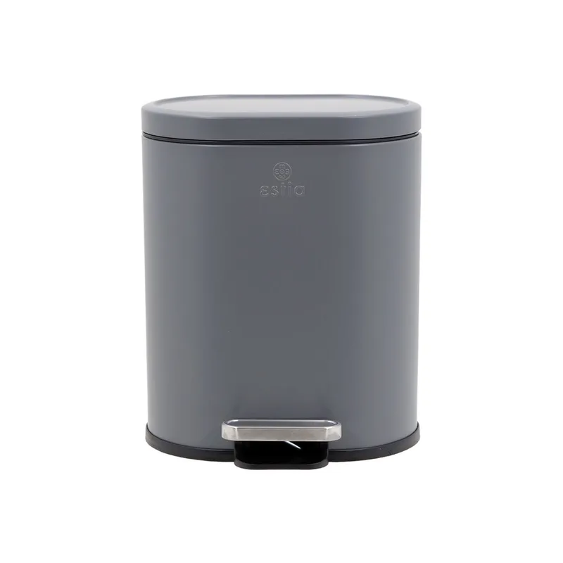 ESTIA ΧΑΡΤΟΔΟΧΕΙΟ ΜΠΑΝΙΟΥ OVOID SOFT CLOSE 6lt ΓΚΡΙ