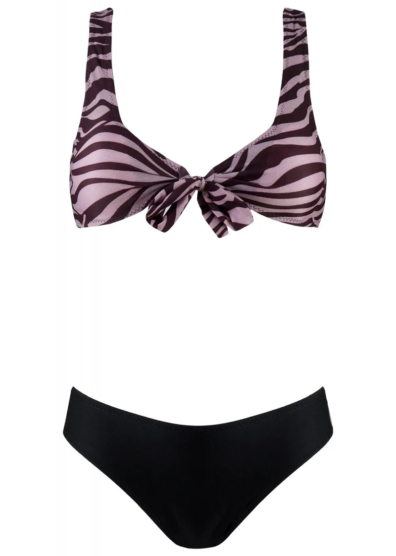 Γυναικείο set bikini δέσιμο μπροστά αποσπώμενη ενίσχυση slip κανονικό. Καλύπτει B Cup. ANIMAL