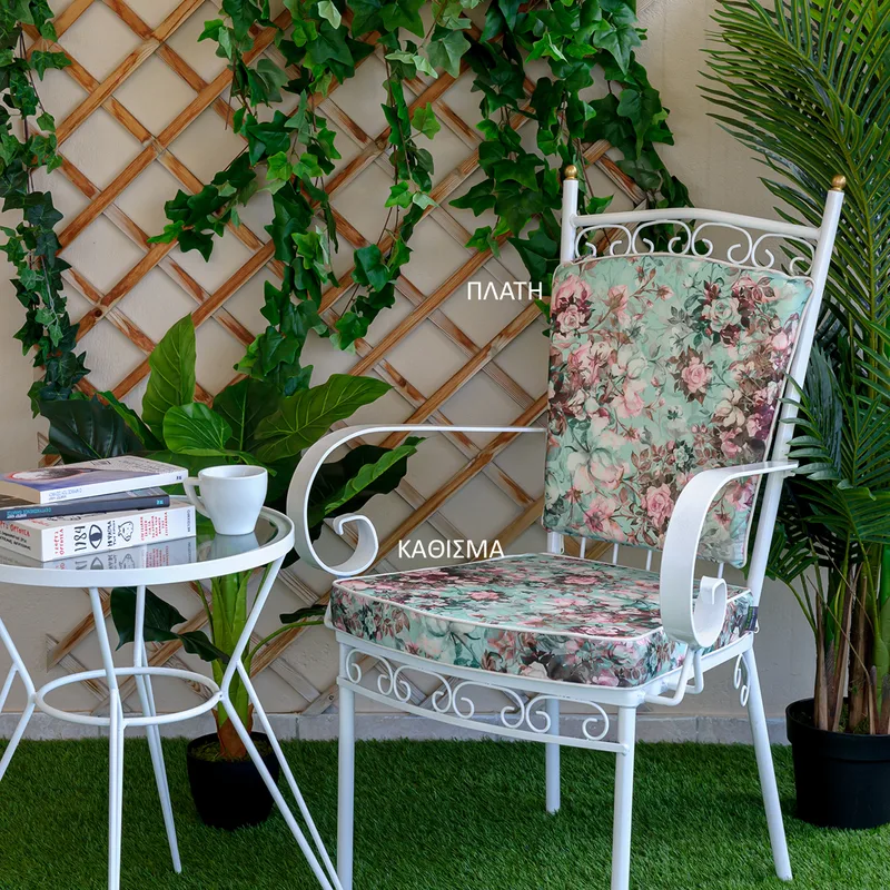 Μαξιλάρι Καθίσματος Φερ Φορζέ Ρουστίκ Be Comfy Floral Petrol 801