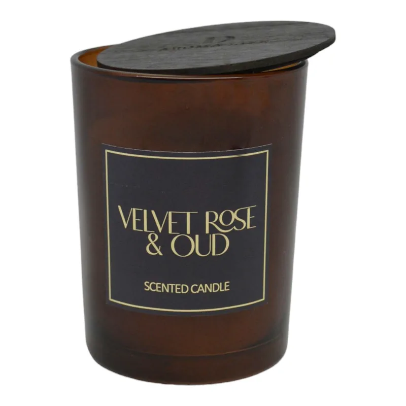 Αρωματικό Κερί Velvet Rose & Oud Σε Γυάλινο Δοχείο Με Καπάκι 8x8x10.5cm