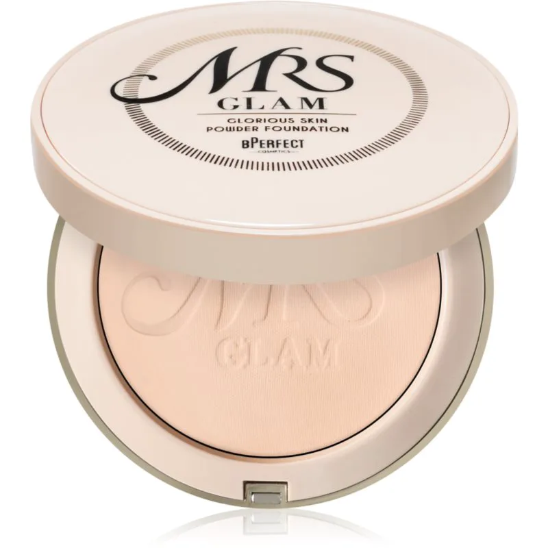BPerfect Mrs Glam Glorious Skin συμπαγής πούδρα για ματ εμφάνιση απόχρωση 01 Light Ροζ 70 γρ