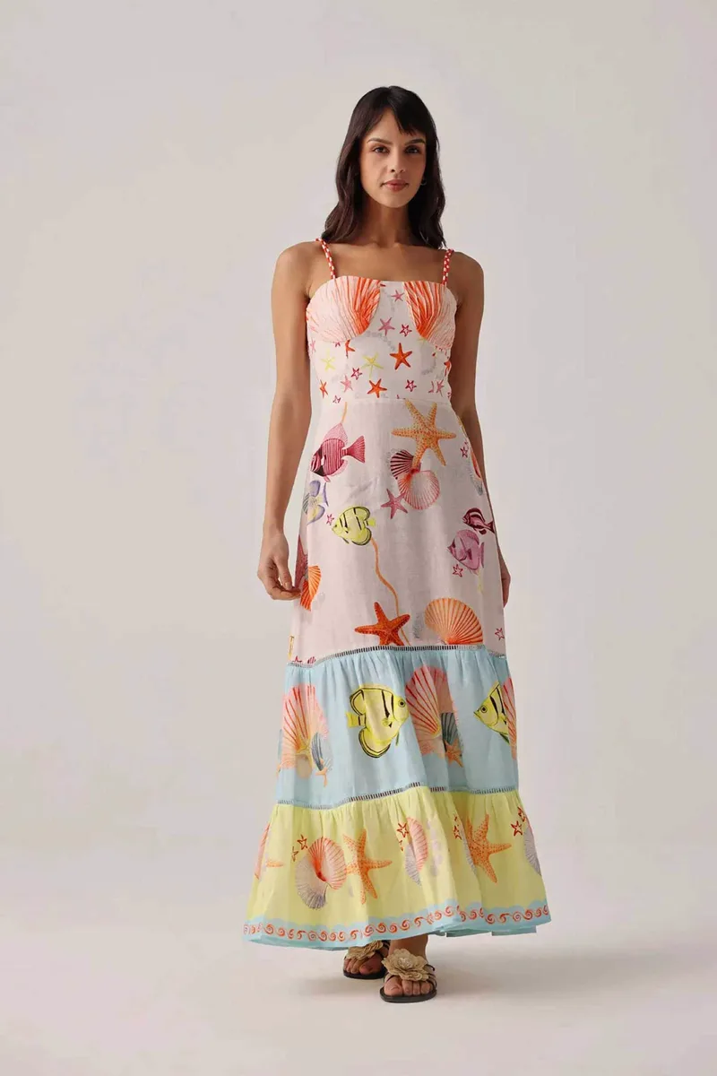 Noib γυναικείο maxi φόρεμα "Ruby Seaborn" - Ruby Maxi Dress/SS26 Πολύχρωμο