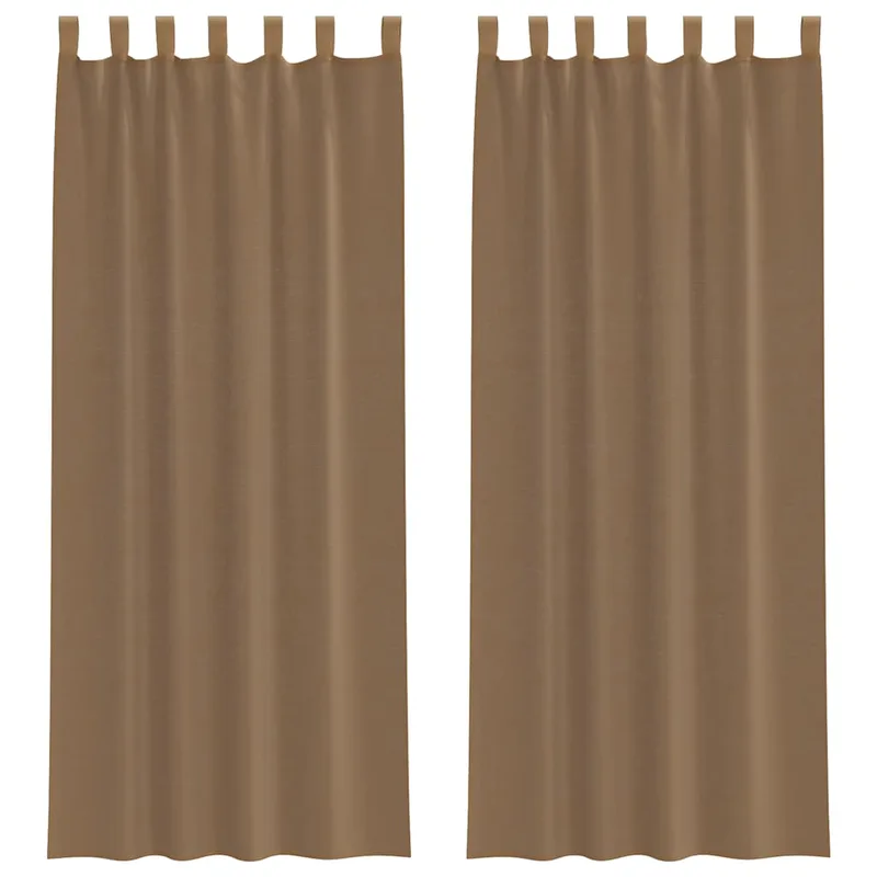 vidaXL Κουρτίνες Voile με Θηλιές 2 τεμ. Ανοιχτό Καφέ 140x260 εκ.