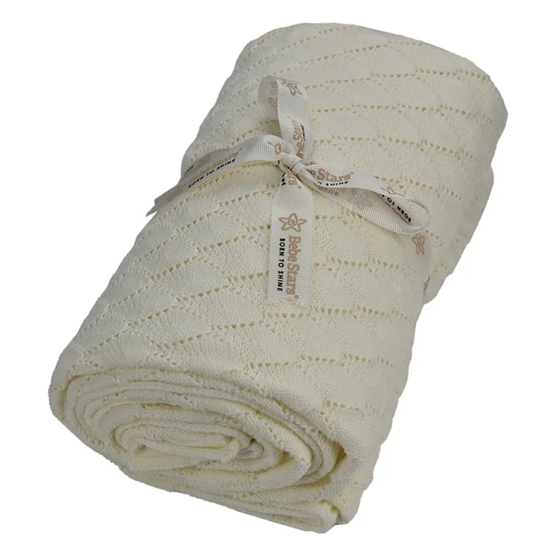 Βρεφική Κουβέρτα πλεκτή Bebe Stars Ivory 308-183