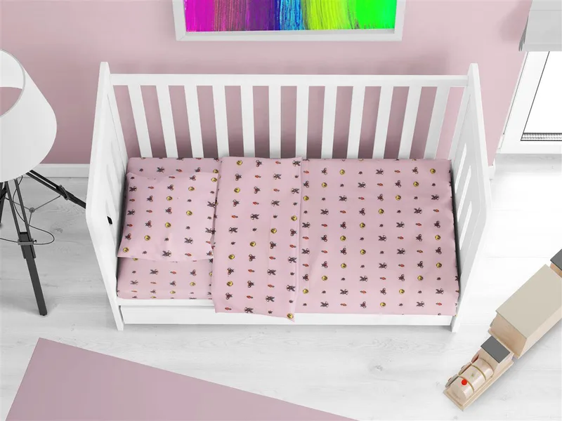 Σεντόνια Εμπριμέ Σετ 3 τεμ bebe Looney Tunes 39 120X160 Ροζ 100% Cotton Flannel