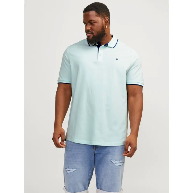 Βαμβακερό Polo πικέ "Paulos" Jack & Jones σε plus fit γραμμή - Soothing Sea