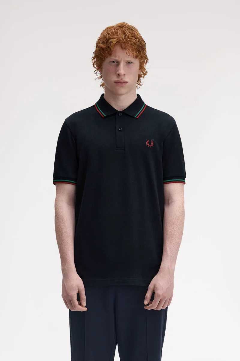 Fred Perry Ανδρική Μπλούζα Twin Tipped Polo M3600-Z58 Μπλε