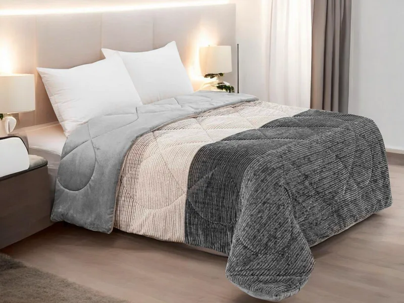 ΚΟΥΒΕΡΤΟΠΑΠΛΩΜΑ DEGRADE ΓΚΡΙ ΥΠΕΡΔΙΠΛΟ 210X230 LINEAHOME