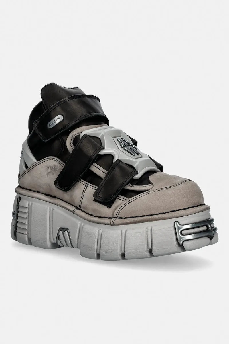 Δερμάτινα sneakers New Rock ALASKA PERLA, ITALI NEGRO, TOWER PERLA + AC