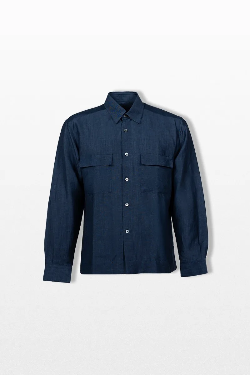 XACUS Ανδρικό Μπλε Chest Pocket Shirt