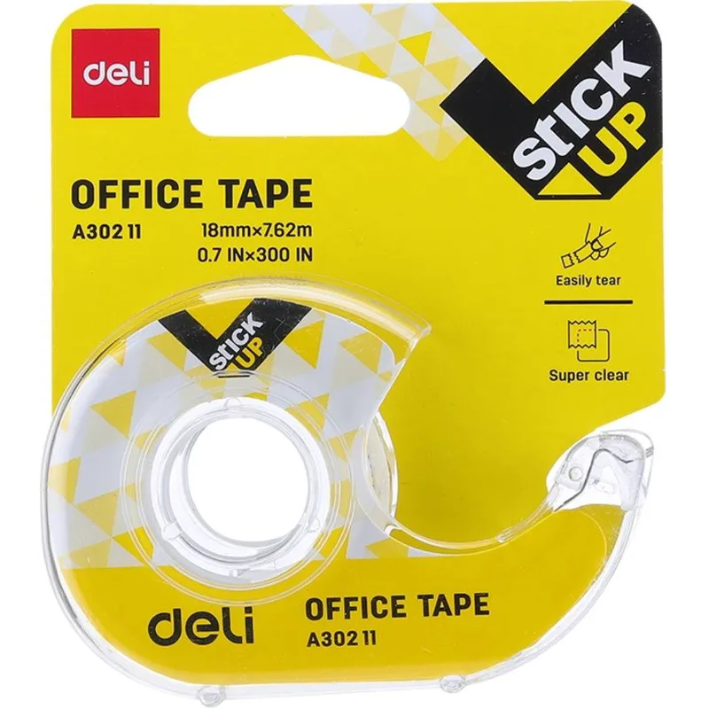 DELI ΒΑΣΗ ΚΟΛΛΗΤΙΚΗΣ ΤΑΙΝΙΑΣ ΜΕ ΤΑΙΝΙΑ 18Χ7.6m BLISTER STICK UP