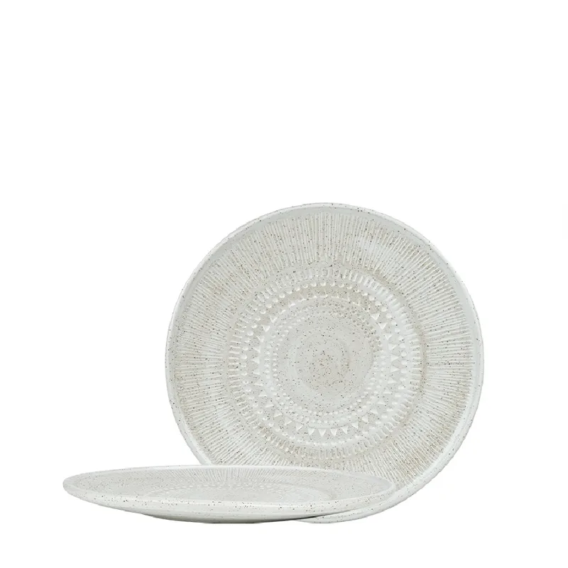 Πιάτο Φρούτου Stoneware Ανάγλυφο Aztec White ESPIEL 20,5εκ. ZAT101K6 (Χρώμα: Λευκό, Υλικό: Stoneware, Μέγεθος: Μεμονωμένο) - ESPIEL - ZAT101K6