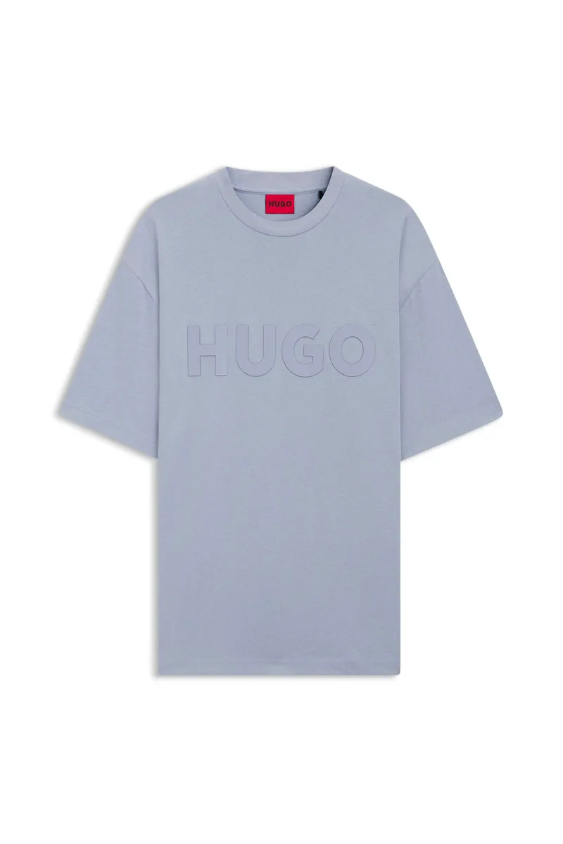 Hugo Boss ανδρικό T-shirt μονόχρωμο με λογότυπο - 50525765 Γαλάζιο