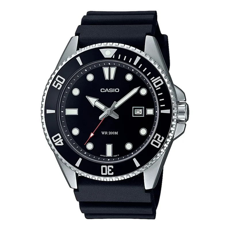 CASIO Collection Black Rubber Strap MDV-107-1A1VEF