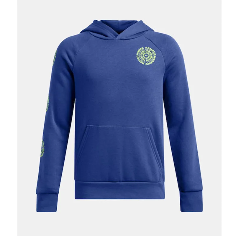 Under Armour Kids Rival Fleece Spiral Logo Hoodie (1386990-432)
