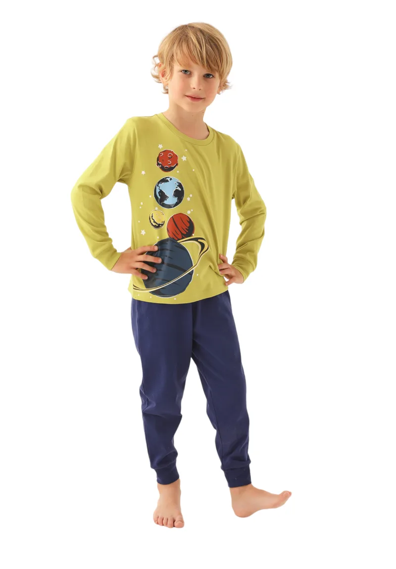 Πιτζάμα εφηβικη Rolypoly Planets RP3184B-Λάιμ