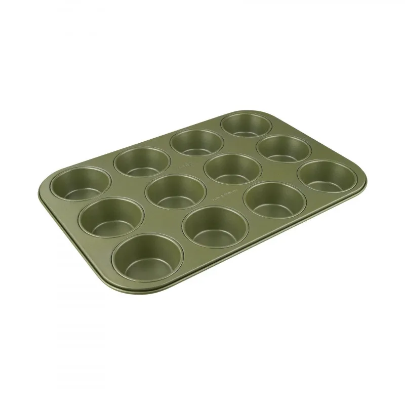Φόρμα για μάφιν 12 τεμαχίων Zenker 7456, 7 cm, ILAG Maximizing Green επίστρωση, Μέχρι 180C, Πράσινο