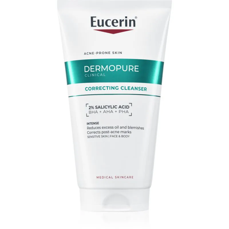 Eucerin DermoPure Clinical Correcting Cleanser απολεπιστικό καθαριστικό τζελ Για πρόσωπο και σώμα 150 ml