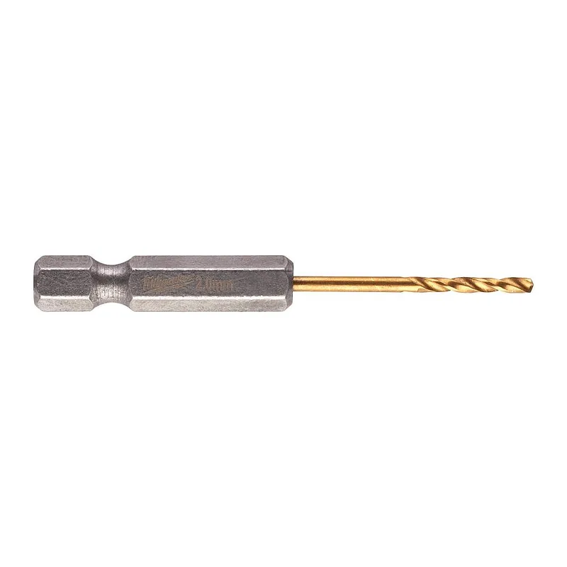 Τρυπάνι Αέρος Τιτανίου 1/4" Φ2mm MILWAUKEE HSS-G TIN RED HEX Σετ 2Τμχ