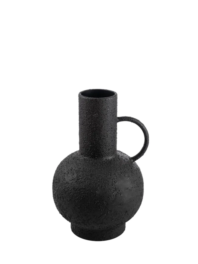 Βάζο Μεταλλικό Με Χερούλι Μαύρο 19,5x18,5x28εκ. Zen Collection 25.19.51404 (Υλικό: Μεταλλικό, Χρώμα: Μαύρο) - ZEN COLLECTION - 25.19.51404